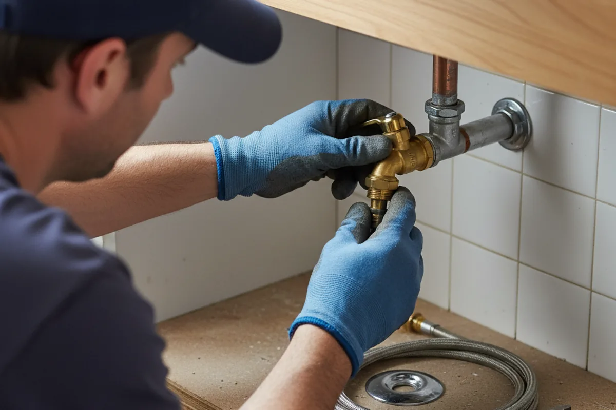 Shutoff valve and fitting work during Faucet and Fixture Repair in North Ridgeville